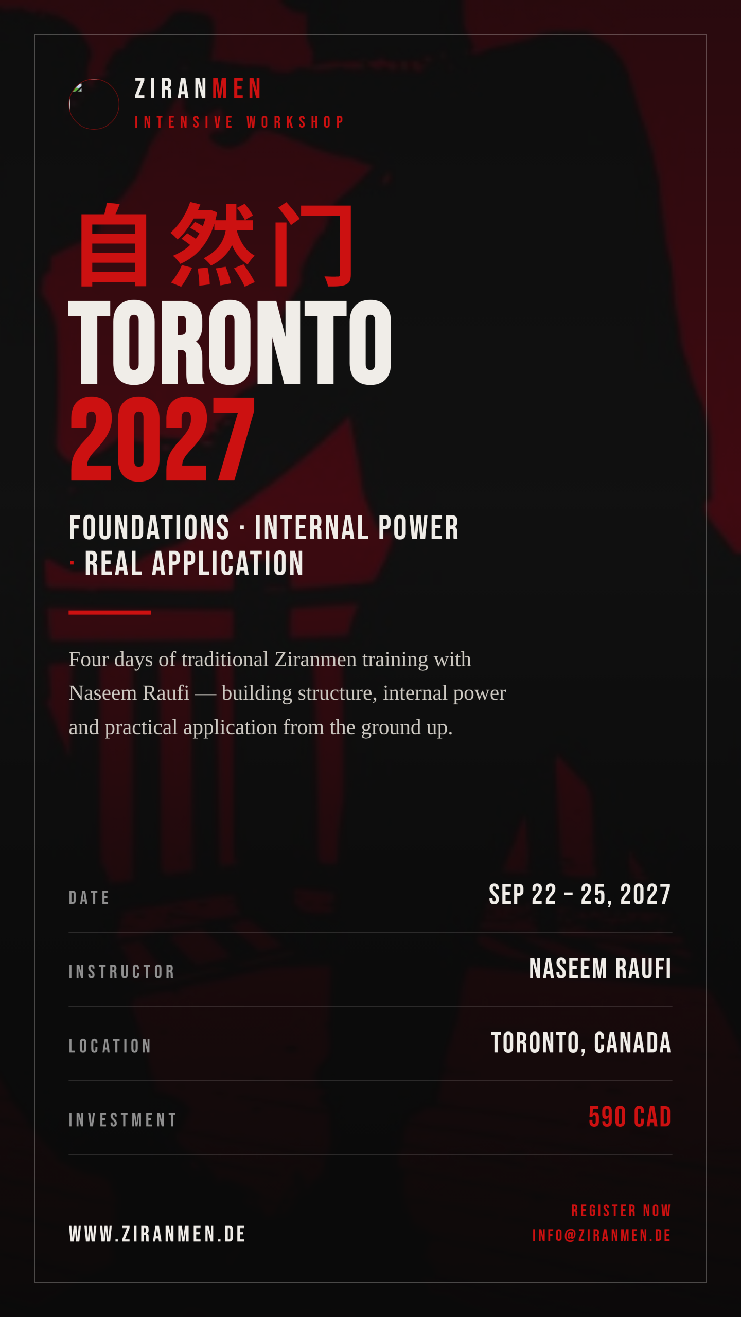 Ziranmen Toronto 2027 Workshop Poster